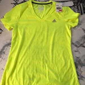 Adidas dry fit neon yellow tshirt, medium